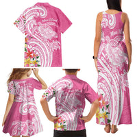 Aloha Maui Island Personalized Family Matching Tank Maxi Dress and Hawaiian Shirt Rose Dreamy Turtle LT7 - Polynesian Pride