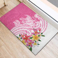 Aloha Maui Island Personalized Rubber Doormat Rose Dreamy Turtle