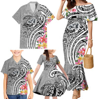 Aloha Kahoolawe Island Personalized Family Matching Mermaid Dress and Hawaiian Shirt Ashen Dreamy Turtle LT7 - Polynesian Pride