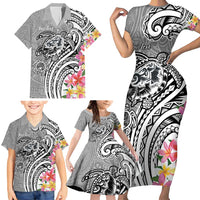 Aloha Kahoolawe Island Personalized Family Matching Short Sleeve Bodycon Dress and Hawaiian Shirt Ashen Dreamy Turtle LT7 - Polynesian Pride