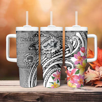 Aloha Kahoolawe Island Personalized Tumbler With Handle Ashen Dreamy Turtle