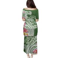 Aloha Molokai Island Personalized Family Matching Puletasi and Hawaiian Shirt Sage Dreamy Turtle LT7 - Polynesian Pride