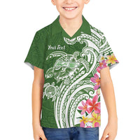 Aloha Molokai Island Personalized Family Matching Summer Maxi Dress and Hawaiian Shirt Sage Dreamy Turtle LT7 Son's Shirt Sage Green - Polynesian Pride