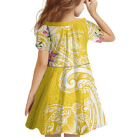 Aloha Oahu Island Personalized Family Matching Off Shoulder Maxi Dress and Hawaiian Shirt Yellow Dreamy Turtle LT7 - Polynesian Pride