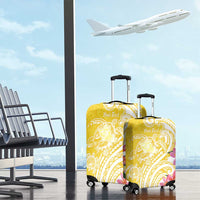 Aloha Oahu Island Personalized Luggage Cover Yellow Dreamy Turtle