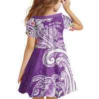 Aloha Kauai Island Personalized Family Matching Off Shoulder Maxi Dress and Hawaiian Shirt Lilac Dreamy Turtle LT7 - Polynesian Pride