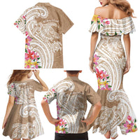 Aloha Niihau Island Personalized Family Matching Mermaid Dress and Hawaiian Shirt Beige Dreamy Turtle LT7 - Polynesian Pride