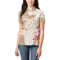 Aloha Ni’ihau Island Personalized Women Polo Shirt Beige Dreamy Turtle