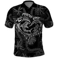 Hawaii Father's Day Vintage Lei Polo Shirt Hauoli la Makuakane - Black LT7 Black - Polynesian Pride