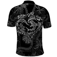 Hawaii Father's Day Vintage Lei Polo Shirt Hauoli la Makuakane - Black LT7 - Polynesian Pride