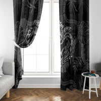 Hawaii Father's Day Vintage Lei Window Curtain Hauoli la Makuakane - Black