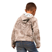 Hawaii Father's Day Vintage Lei Kid Hoodie Hauoli la Makuakane - Beige LT7 - Polynesian Pride