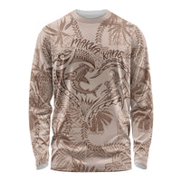 Hawaii Father's Day Vintage Lei Long Sleeve Shirt Hauoli la Makuakane - Beige LT7 Unisex Beige - Polynesian Pride