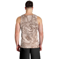 Hawaii Father's Day Vintage Lei Men Tank Top Hauoli la Makuakane - Beige