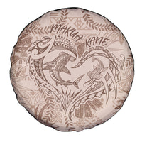 Hawaii Father's Day Vintage Lei Spare Tire Cover Hauoli la Makuakane - Beige LT7 - Polynesian Pride