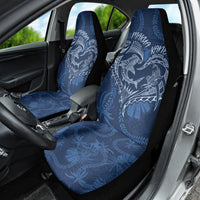 Hawaii Father's Day Vintage Lei Car Seat Cover Hauoli la Makuakane - Blue LT7 - Polynesian Pride