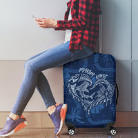 Hawaii Father's Day Vintage Lei Luggage Cover Hauoli la Makuakane - Blue LT7 - Polynesian Pride