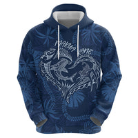 Hawaii Father's Day Vintage Lei Zip Hoodie Hauoli la Makuakane - Blue LT7 - Polynesian Pride
