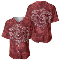 Hawaii Father's Day Vintage Lei Baseball Jersey Hauoli la Makuakane - Red