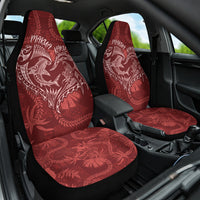 Hawaii Father's Day Vintage Lei Car Seat Cover Hauoli la Makuakane - Red LT7 One Size Red - Polynesian Pride