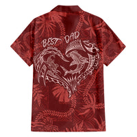 Hawaii Father's Day Vintage Lei Family Matching Tank Maxi Dress and Hawaiian Shirt Hauoli la Makuakane - Red LT7 - Polynesian Pride