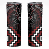Maori Taiaha Whakairo Personalized Skinny Tumbler Red Poutama Motifs LT7 Red - Polynesian Pride