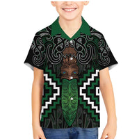 Maori Taiaha Pounamu Whakairo Personalized Family Matching Mermaid Dress and Hawaiian Shirt Jade Poutama Motifs LT7 Son's Shirt Jade - Polynesian Pride