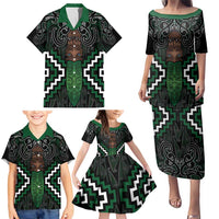 Maori Taiaha Pounamu Whakairo Personalized Family Matching Puletasi and Hawaiian Shirt Jade Poutama Motifs LT7 - Polynesian Pride