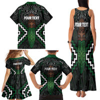 Maori Taiaha Pounamu Whakairo Personalized Family Matching Tank Maxi Dress and Hawaiian Shirt Jade Poutama Motifs LT7 - Polynesian Pride