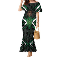 Maori Taiaha Pounamu Whakairo Personalized Mermaid Dress Jade Poutama Motifs LT7 Women Jade - Polynesian Pride