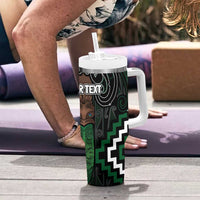 Maori Taiaha Pounamu Whakairo Personalized Tumbler With Handle Jade Poutama Motifs