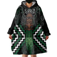 Maori Taiaha Pounamu Whakairo Personalized Wearable Blanket Hoodie Jade Poutama Motifs LT7 - Polynesian Pride