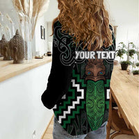 Maori Taiaha Pounamu Whakairo Personalized Women Casual Shirt Jade Poutama Motifs LT7 - Polynesian Pride