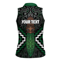 Maori Taiaha Pounamu Whakairo Personalized Women Sleeveless Polo Shirt Jade Poutama Motifs LT7 - Polynesian Pride