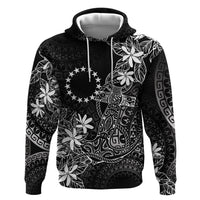 Black Kuki Airani Tapakau Hoodie Tribal Anchor Mix Tiare