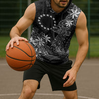 Black Kuki Airani Tapakau Sleeveless Hoodie Tribal Anchor Mix Tiare LT7 - Polynesian Pride