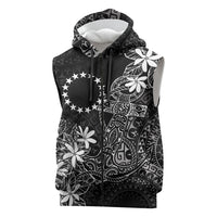 Black Kuki Airani Tapakau Sleeveless Zip Hoodie Tribal Anchor Mix Tiare LT7 Black - Polynesian Pride