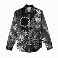 Black Kuki Airani Tapakau Women Casual Shirt Tribal Anchor Mix Tiare LT7 - Polynesian Pride