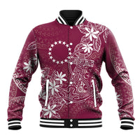 Maroon Kuki Airani Tapakau Baseball Jacket Tribal Anchor Mix Tiare