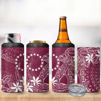 Maroon Kuki Airani Tapakau 4 in 1 Can Cooler Tumbler Tribal Anchor Mix Tiare LT7 - Polynesian Pride