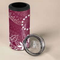 Maroon Kuki Airani Tapakau 4 in 1 Can Cooler Tumbler Tribal Anchor Mix Tiare LT7 - Polynesian Pride