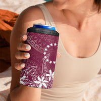 Maroon Kuki Airani Tapakau 4 in 1 Can Cooler Tumbler Tribal Anchor Mix Tiare LT7 - Polynesian Pride