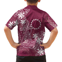 Maroon Kuki Airani Tapakau Family Matching Tank Maxi Dress and Hawaiian Shirt Tribal Anchor Mix Tiare LT7 - Polynesian Pride