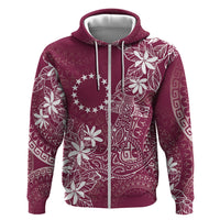 Maroon Kuki Airani Tapakau Hoodie Tribal Anchor Mix Tiare