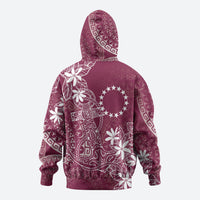 Maroon Kuki Airani Tapakau Hoodie Tribal Anchor Mix Tiare