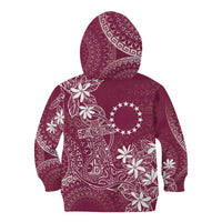 Maroon Kuki Airani Tapakau Kid Hoodie Tribal Anchor Mix Tiare