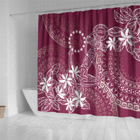 Maroon Kuki Airani Tapakau Shower Curtain Tribal Anchor Mix Tiare