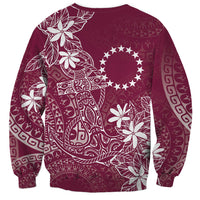 Maroon Kuki Airani Tapakau Sweatshirt Tribal Anchor Mix Tiare