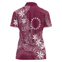 Maroon Kuki Airani Tapakau Women Polo Shirt Tribal Anchor Mix Tiare LT7 - Polynesian Pride