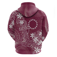 Maroon Kuki Airani Tapakau Zip Hoodie Tribal Anchor Mix Tiare